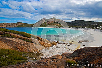 Hellfire Bay, beautiful rocky coast and white sand beach, WA, Australia Stock Photo