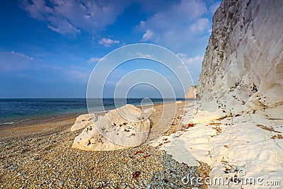 Beautiful beach on the Jurassic Coast of Dorset Stock Photo