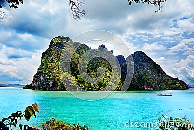 Beautiful beach landscape in Thailand. Phang Nga Bay, Andaman Sea, Phuket. Stock Photo