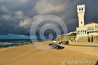 Beach at Santa Cruz - Portugal Editorial Stock Photo