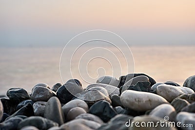 The beautiful beach of stones. Macro Stock Photo