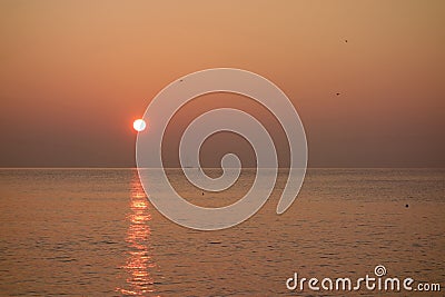 Beautiful beach sunrise Stock Photo