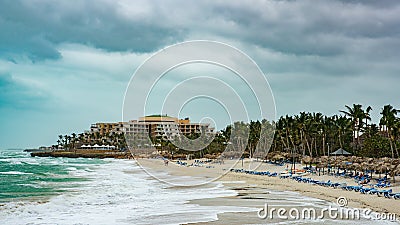 The beautiful beach of Varadero in Cuba at rainy and stormy day Stock Photo