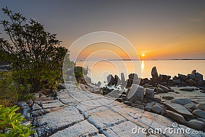 Beautiful beach in the village of Trikora , Bintan island Stock Photo