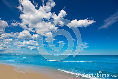 Beautiful beach in White Coast of Alicante Denia Stock Photo