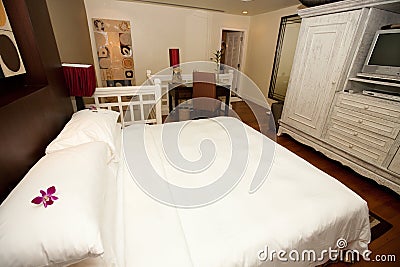 Beautiful bedroom accomodation Stock Photo