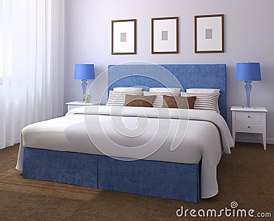 Beautiful bedroom interior. Stock Photo