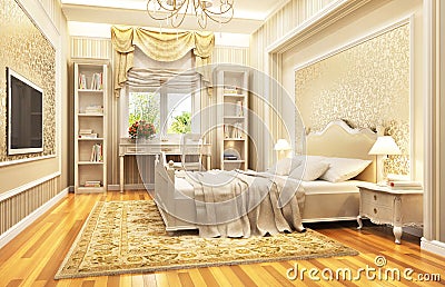 Beautiful bedroom interior design in a classic style Stock Photo
