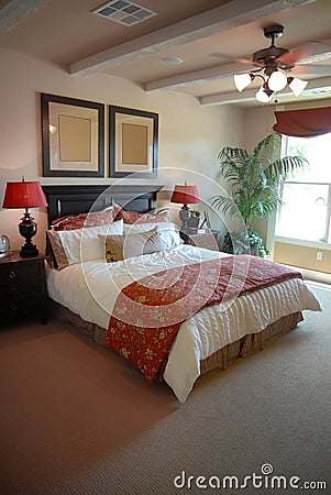 Beautiful bedroom interior design Stock Photo