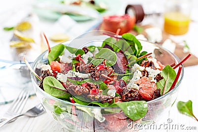 Beautiful beet and spinach Salad Stock Photo