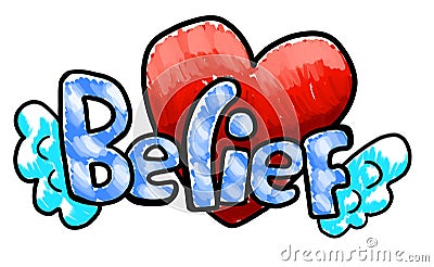 Beautiful Belief Logo Cartoon Illustration