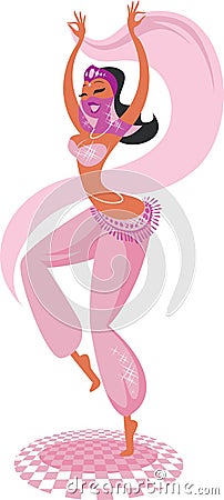 Beautiful belly dancer Vector Illustration