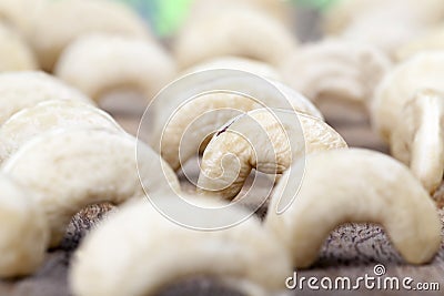 beautiful bent cashew nuts, close up Stock Photo