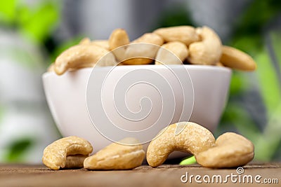 beautiful bent cashew nuts Stock Photo