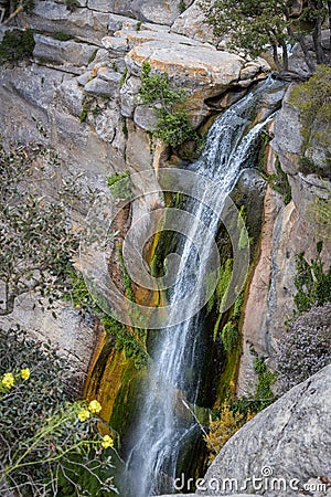 Beautiful big waterfall in Spain in Catalonia, near the small village Rupit. Salt de Sallent Stock Photo