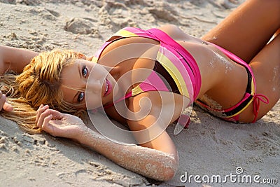 Beautiful bikini girl Stock Photo