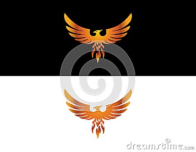 A beautiful bird called golden phoenix! Vector Illustration