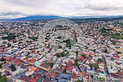 beautiful birds-eye view of Tbilisi city, Georgia, Caucasia Stock Photo