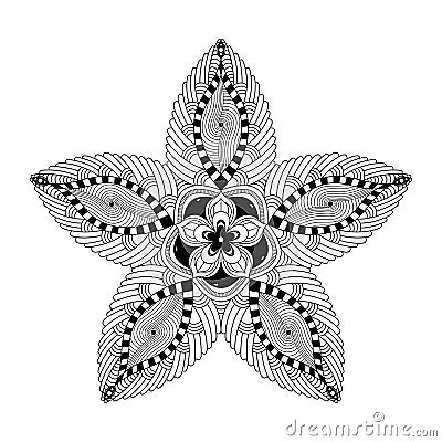 Beautiful Black Mandala Stock Photo