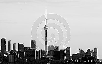 Beautiful black and white photo of the Toronto skyline Editorial Stock Photo