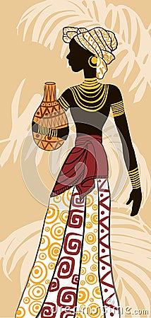 Beautiful black woman.African woman. trendy vector illustration Vector Illustration