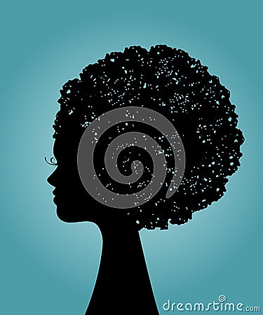 Beautiful black woman profile Vector Illustration