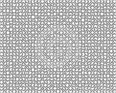 Beautiful blank transparent jigsaw puzzle Stock Photo