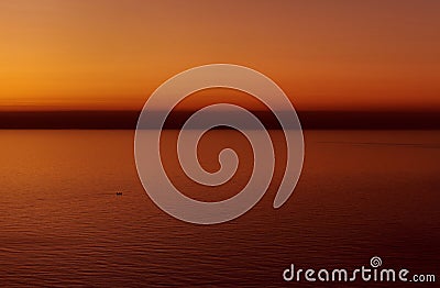 Beautiful blazing sunset over the Mediterranean Sea Stock Photo