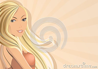 Beautiful blond Vector Illustration