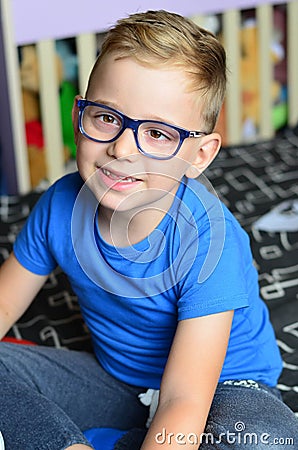 Happy with glasses Stock Photo