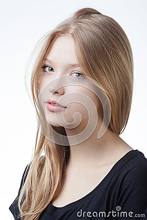 Beautiful blond teen girl portrait Stock Photo