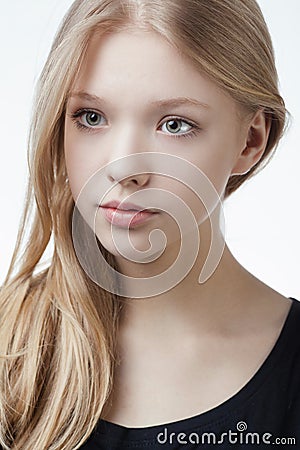 Beautiful blond teen girl portrait Stock Photo