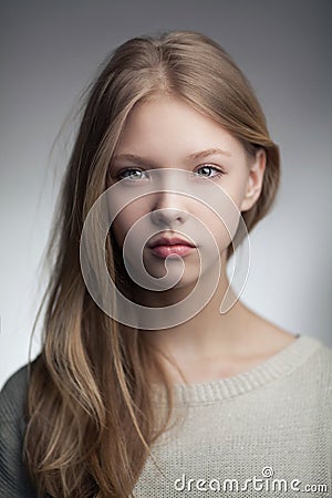 Beautiful blond teen girl portrait Stock Photo