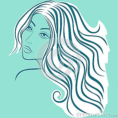 Beautiful blond women sketching head Vector Illustration