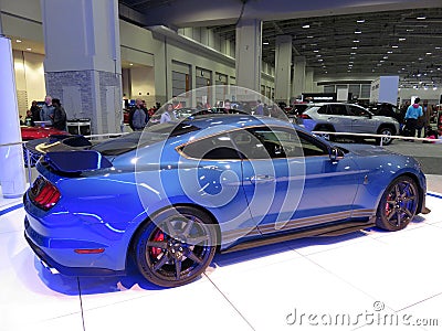 Beautiful Blue Ford Mustang Muscle Car Editorial Stock Photo