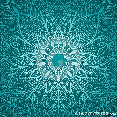 Beautiful blue mandala floral background Vector Illustration