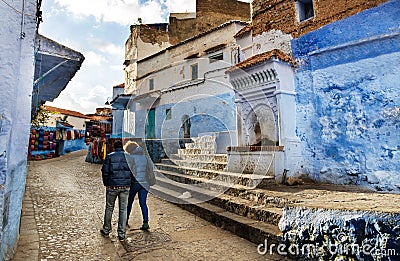 Beautiful blue medina of Chefchaouen in Morocco Editorial Stock Photo