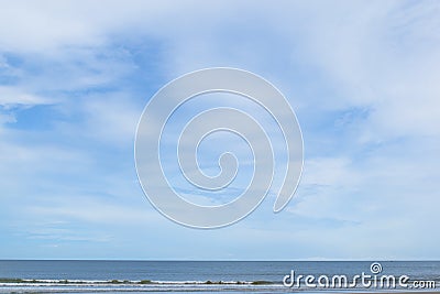 Beautiful blue sky background over the seascape at Bankrut beach, Thailand. Stock Photo
