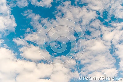 Beautiful of Blue sky background with tiny clouds. Stock Photo