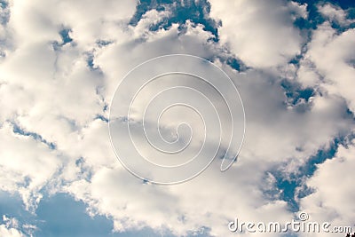 Beautiful of Blue sky background with tiny clouds. Stock Photo