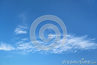 Beautiful blue sky with soft white clouds, abstract background Stock Photo