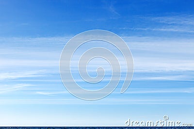 Beautiful blue sky with white Cirrus clouds Stock Photo