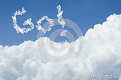 Beautiful Blue sky and white cloud. Sunny day.Cloudscape.close up the cloud.text go.go to the future concept.fight to better life Stock Photo