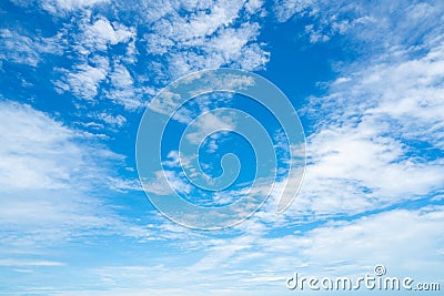 Beautiful blue sky and white clouds abstract background. Cloudscape background. Blue sky and white clouds on sunny day. Nature Stock Photo