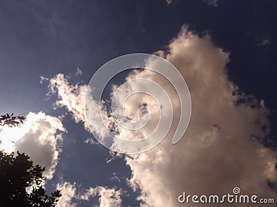 Beautiful blue sky with white clouds. Stock Photo