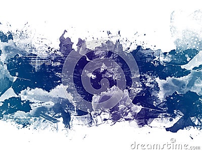 Blue watercolor abstract hand painted background Stock Photo