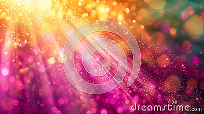 Beautiful bokeh abstract background glowing with sun rays. Background material for presentations and homepages. Stock Photo