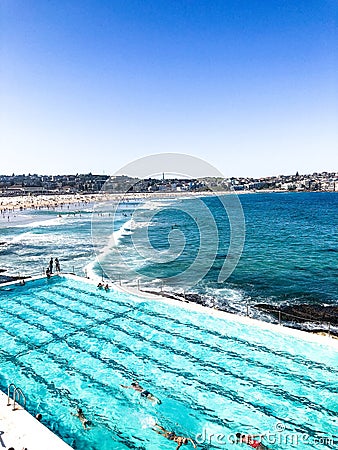 Beautiful Bondi Icebergs & Bondi Beach Australia Editorial Stock Photo