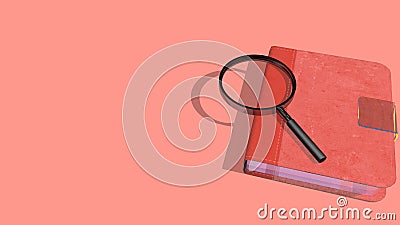 Beautiful book or note book on a colored background with shadow from light Stock Photo