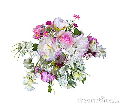 Beautiful bouquet artificial flowers Stock Photo